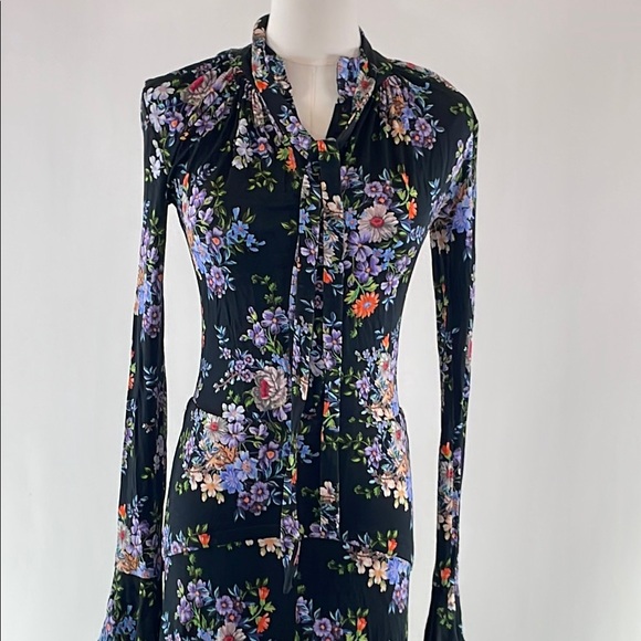 Paco Rabanne Black Floral Midi Dress, 34 - Picture 11 of 15